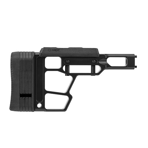 Le MDT SRS-X Lite est un crosse légère et robuste, entièrement ajustable pour un confort optimal, avec des réglages de LOP et un montage QD intégré.
